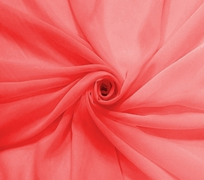 Ткань Шифон, 120гр/м.п., 150 см, неоновый персик