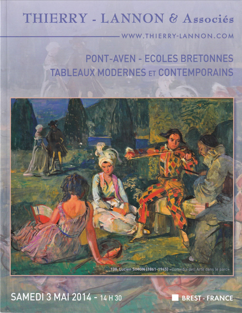 Каталог аукциона Thierry-Lannon, Брест, Живопись ХХ века, английская школа от 3 мая 2014 года