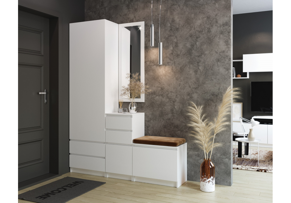 Шкаф двухдверный Woodville Мадера белый