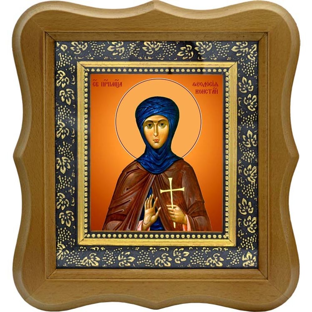 Феодосия Константинопольская преподобномученица, дева. Икона на холсте.