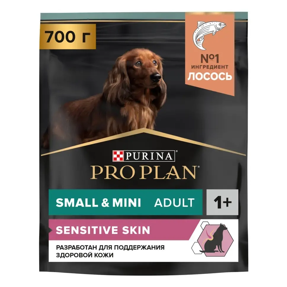 Pro plan adult small&mini sensitive skin сухой корм для собак мелких пород с чувствительной кожей с лососем и рисом - 700 г