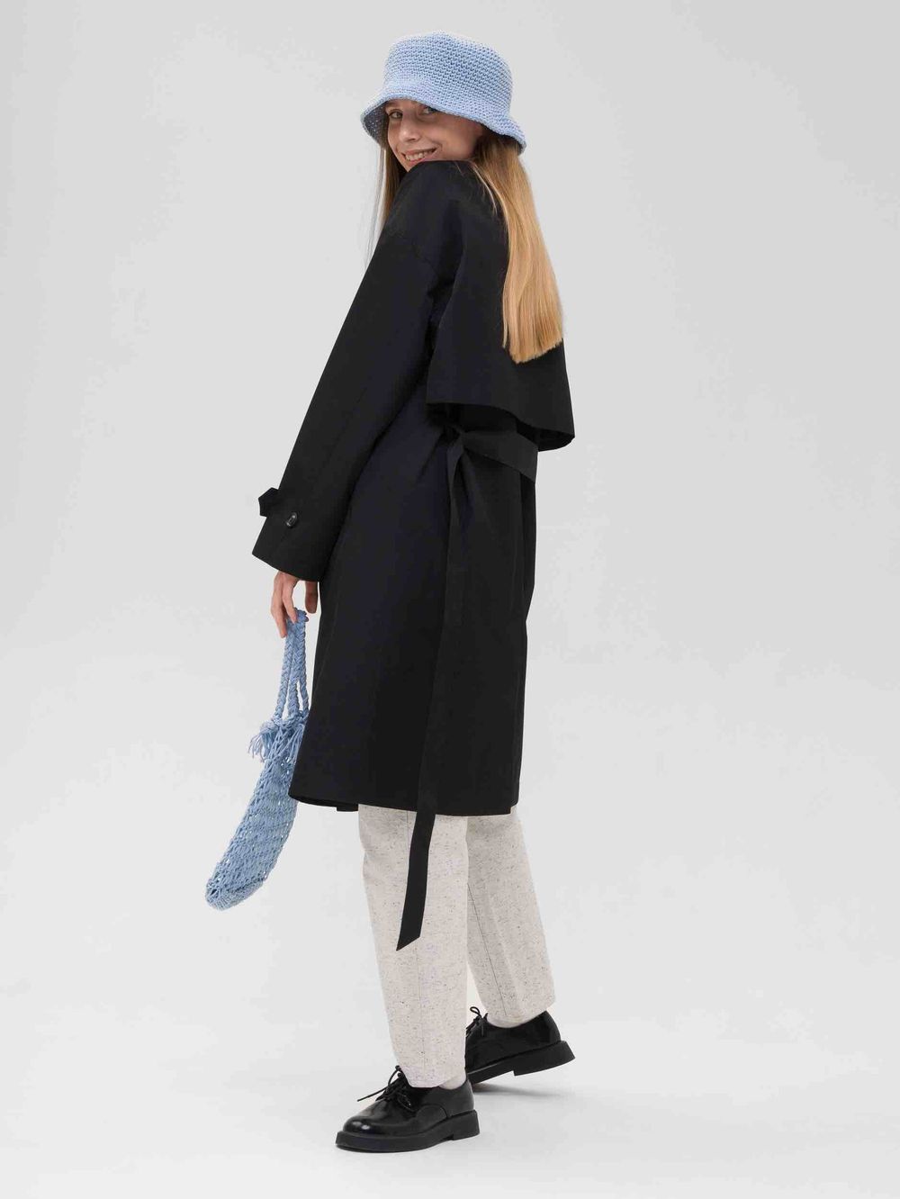 Плащ FOS Средней длины Женский Черный