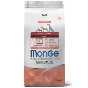 Сухой корм Monge Dog Speciality Line Monoprotein Mini для взрослых собак мелких пород, из лосося с рисом