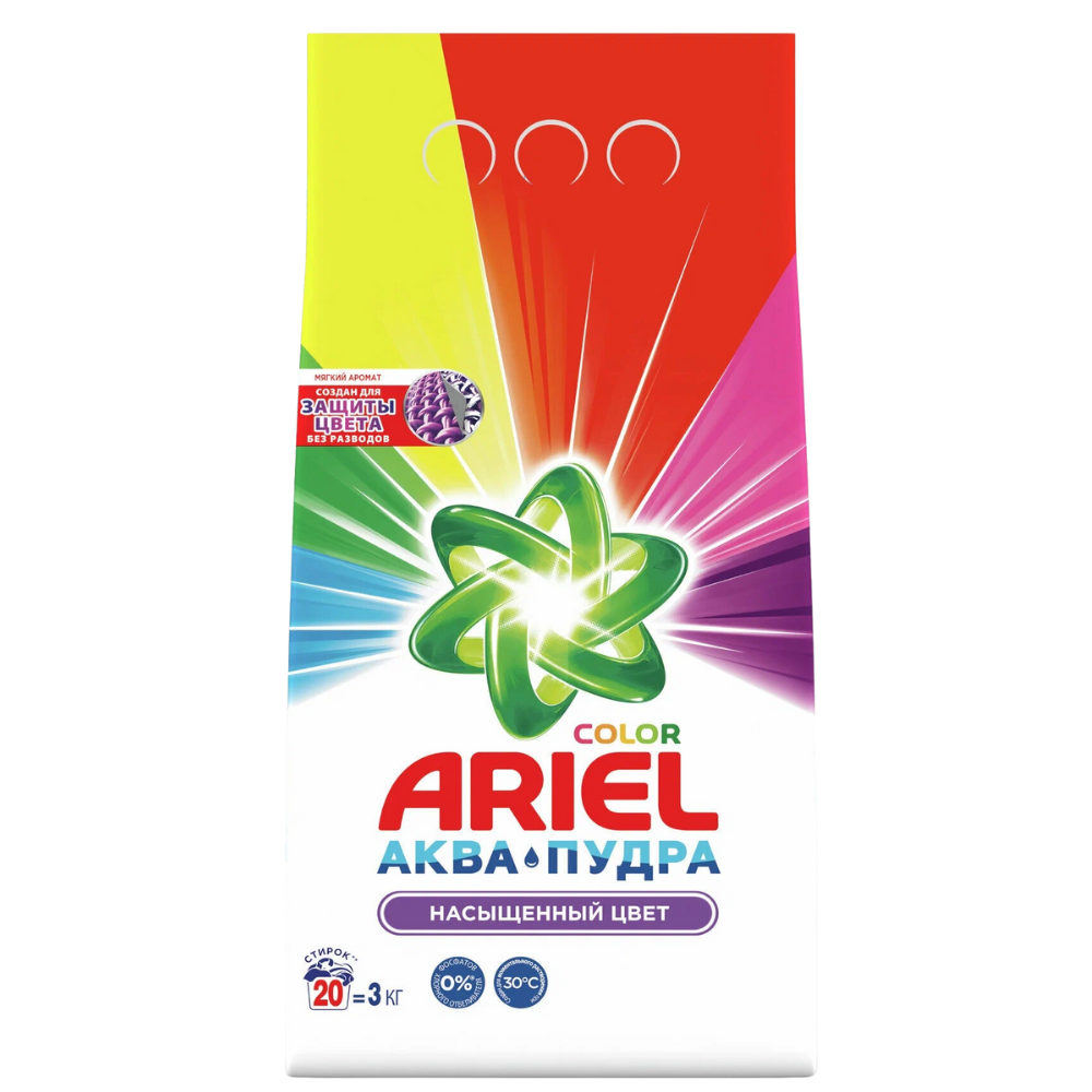 Стиральный порошок Ariel Color аква-пудра 3 кг