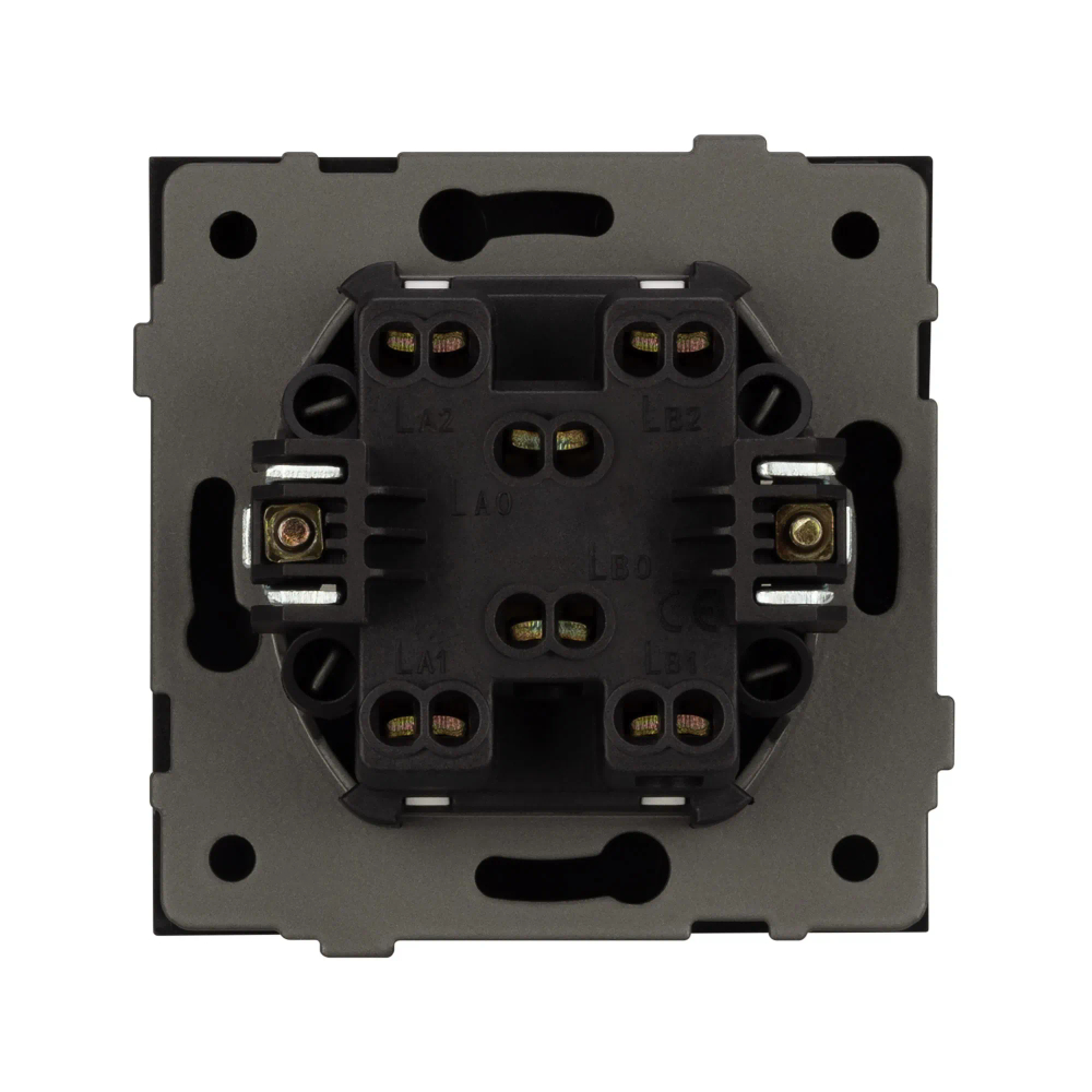 Механизм выключателя двухклавишный проходной SWT-TENDO-MKP2-SFPL-BK (230V, 10A) (Arlight, -) 054553