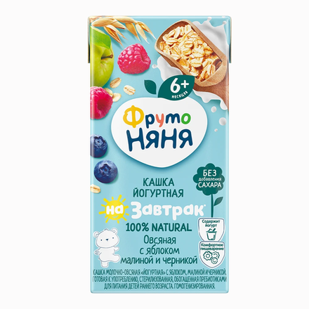 Каша молочная Фруто Няня йогуртная овсяная с яблоком, малиной и черникой  0,2 л