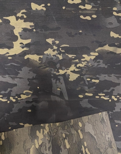 Ткань Грета рип-стоп ВО, 200 гр, 20% х/б, 80% п/э, чёрный мультикам 777