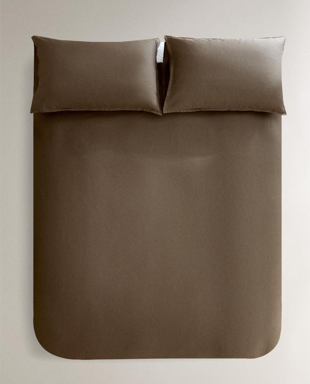 ZARA HOME САТИНОЙ ПОДОДЕЯЛЬНИК (300 НИТЕЙ), КОРИЧНЕВЫЙ