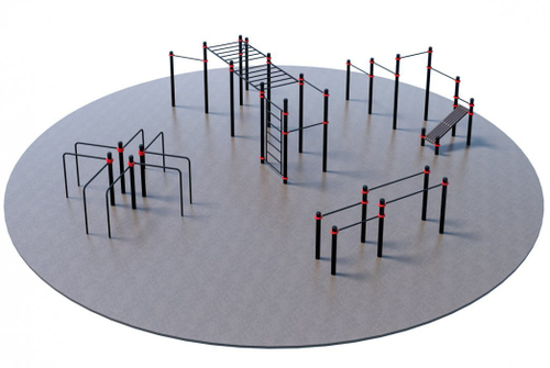 Проект Дворовая площадка для Воркаут и ГТО 2-2 (Ø14 м)