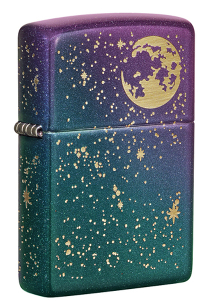Зажигалка Zippo Starry Sky с покрытием Iridescent, латунь/сталь, фиолетовая, матовая, 38x13x57 мм