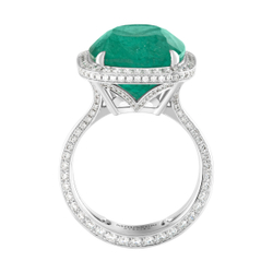 Кольцо с Турмалином Параиба и Бриллиантами, R0070-33/2