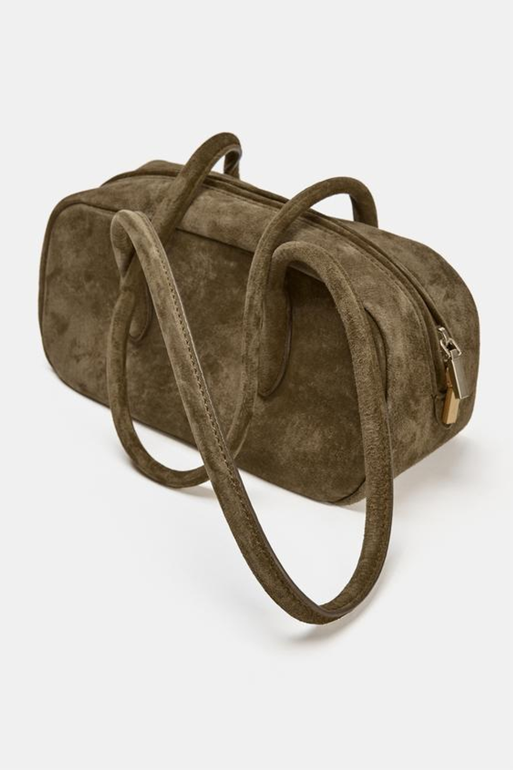 ZARA КОЖАНАЯ СУМКА С ПЛЕЧЕВЫМ РЕМНЕМ, ЗЕЛЕНЫЙ