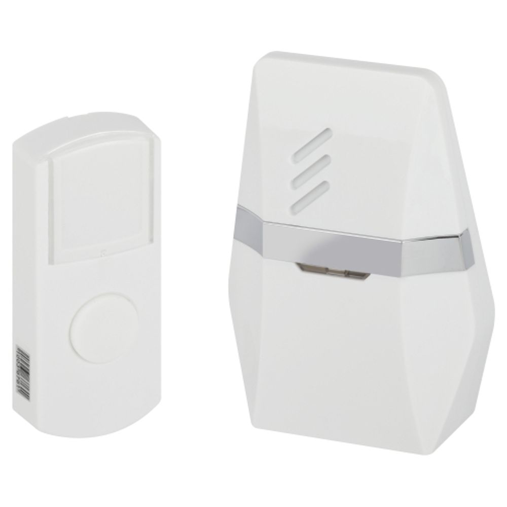 Звонок дверной ЭРА C81 беспроводной белый с серебристым 25 мелодий | Электрозвонки беспроводные