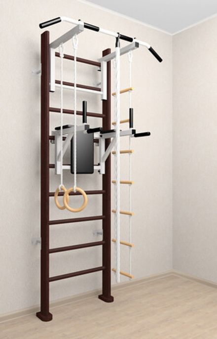 Деревянная шведская стенка Sv Sport 904в (Турник стандарт/Брусья/Канат/Kольца/Лестница)