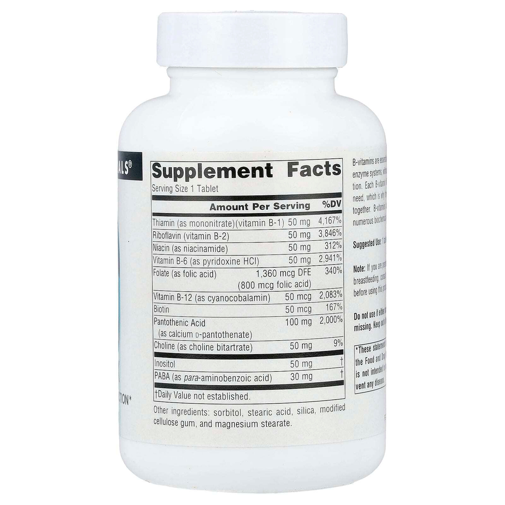 Source Naturals, комплекс витаминов группы B50, 50 мг, 100 таблеток