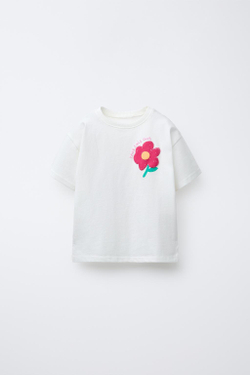 ZARA ФУТБОЛКА С РЕЛЬЕФНЫМ ПРИНТОМ, РАЗНОЦВЕТНЫЙ