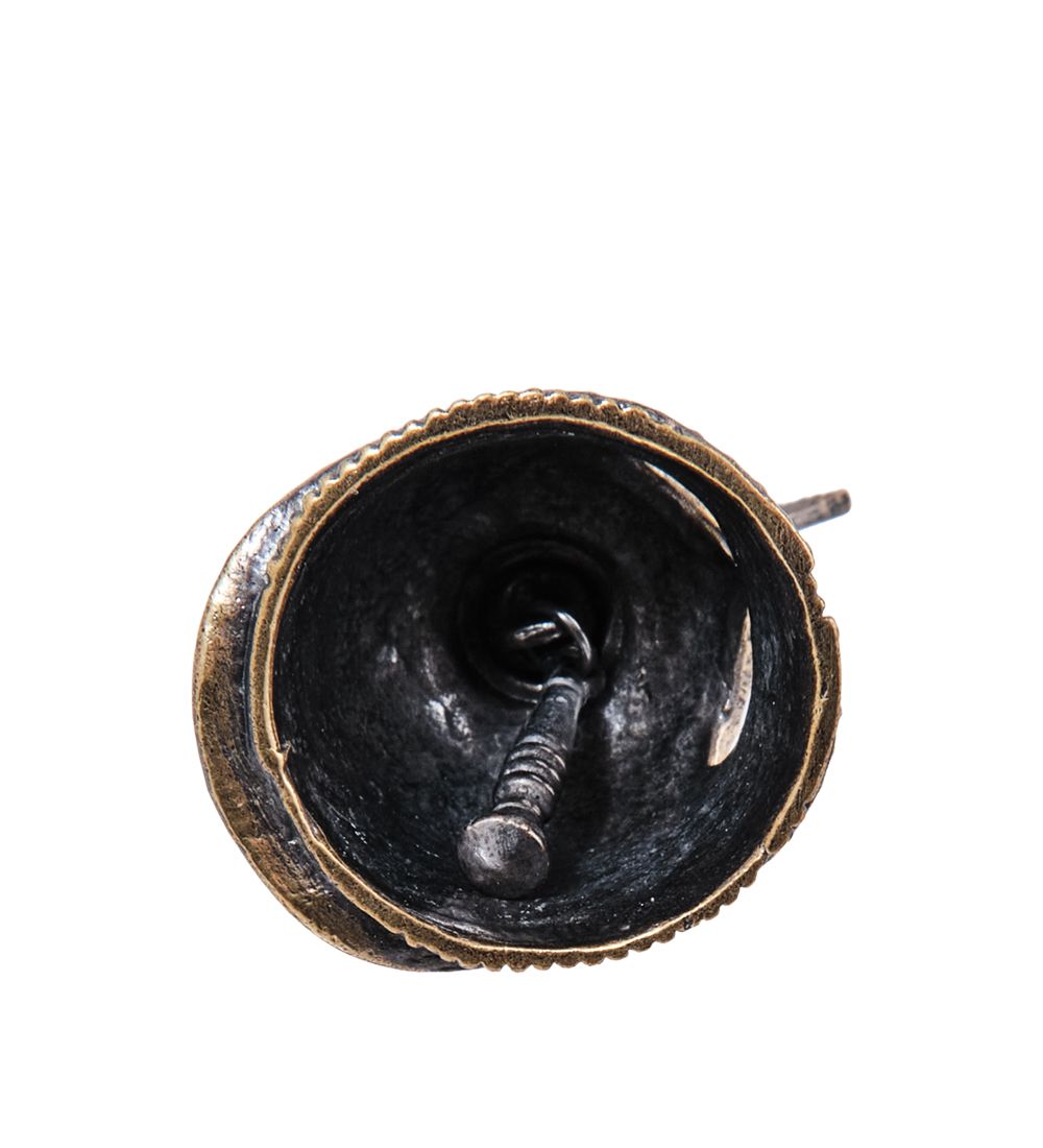 AM- 746 Колокольчик «Шлем Спарта» (латунь, янтарь)