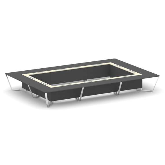 Steel Meet Стол переговорный прямоугольный MM-PR.B.SP-26K2 Антрацит/Ваниль Глянец/Нержавеющая Сталь/