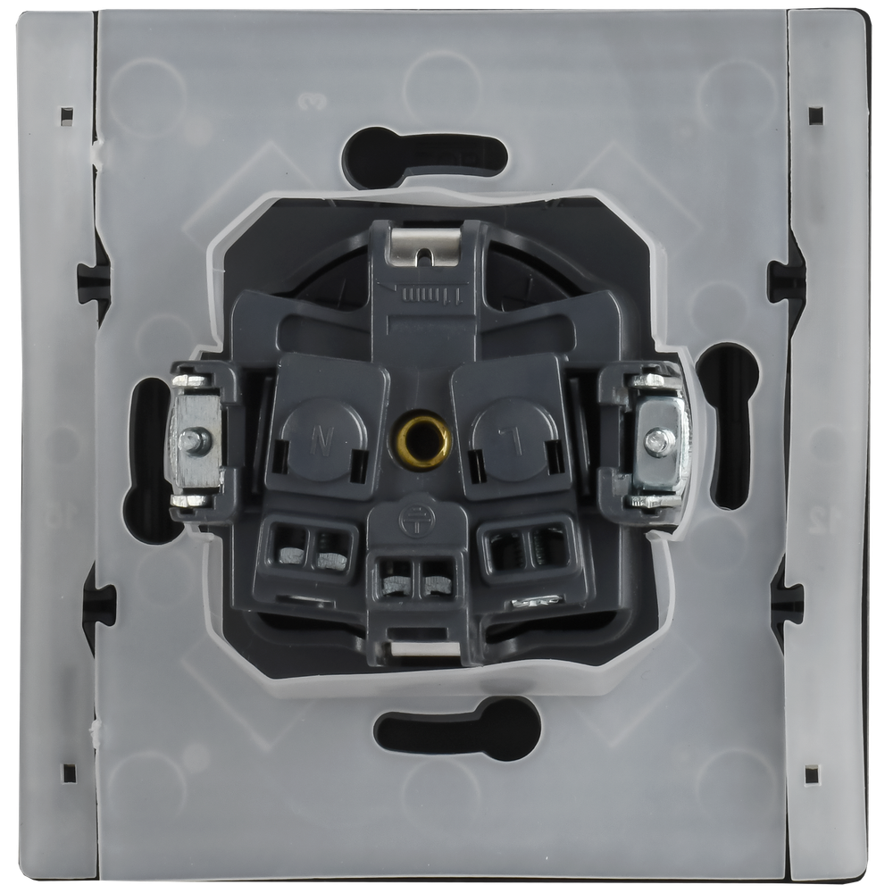 FORTE&PIANO Розетка 1-местная с заземлением с защитными шторками и крышкой винтовое крепление 16А IP44 FP721M металл никель IEK