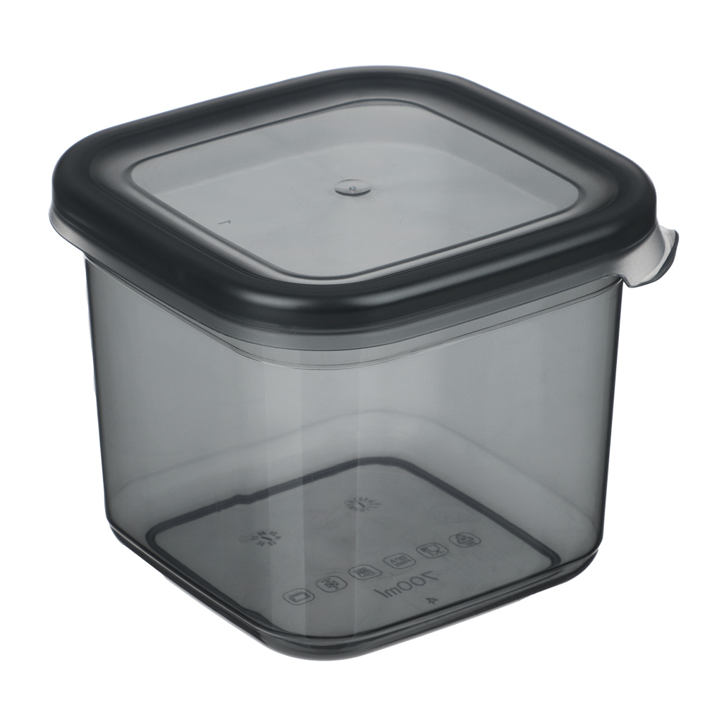 Ёмкость для сыпучих продуктов 0,7л 110х105х95мм, пластик, графит