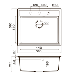 Кухонная мойка Omoikiri Daisen-51-BL