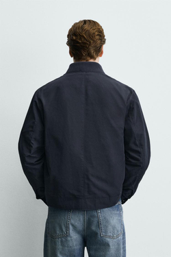 ZARA КУРТКА-РУБАШКА ИЗ ВЫСОКОТЕХНОЛОГИЧНОЙ WATER-REPELLENT ТКАНИ, СИНИЙ