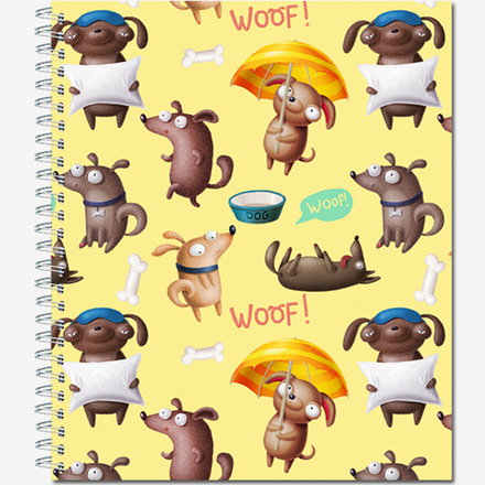 Тетрадь общая 60 листов на металлическом гребне "Fanny Pattern"