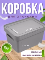 Коробка для хранения вещей Фортуна270х190х150мм Сер