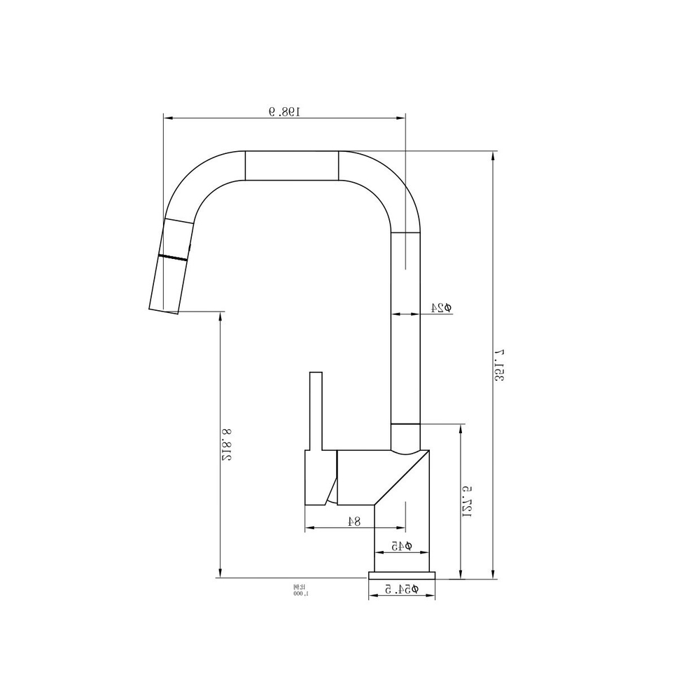 Смеситель для кухни с выдвижным изливом WONZON & WOGHAND, Белый матовый (WW-6018-MW)