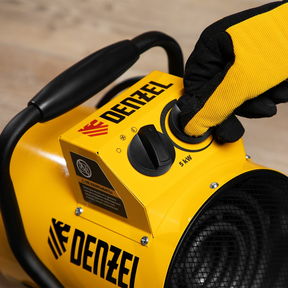 Тепловая пушка SFH-5000, 230 В, 260 м3/ч, вентилятор 3 режима, 3000/4500 Вт Denzel 96438