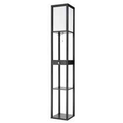 8092/1F COMFI LN26 460 черный/белый, дерево/текстиль Торшер Е27 1*60W 220V PRACTIC