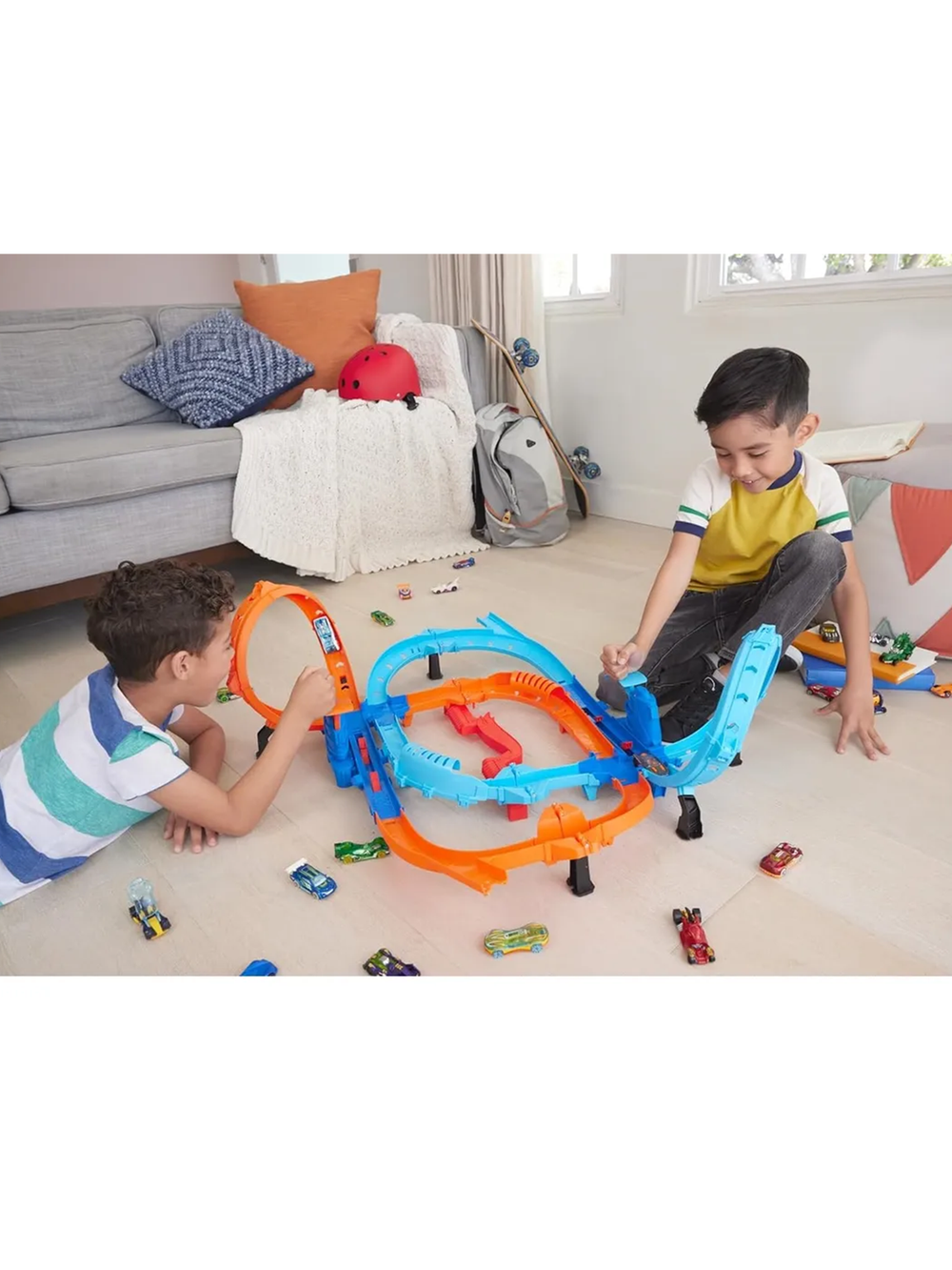 Hot Wheels HXR71 Взрывной запуск, трасса с ускорителем для трюков, машинки Hot Wheels, оригинал Mattel