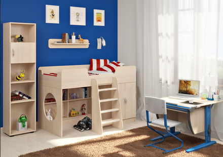 Детская стенка КарИВи Легенда 2  Дуб Молочный  Дуб Молочный