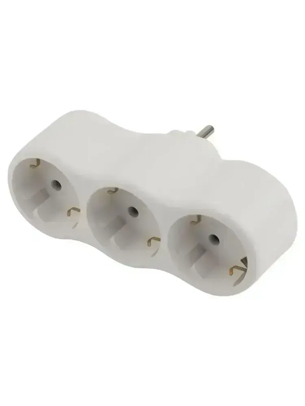 Тройник для розетки электрический Intro TR3e-W с заземлением 16А, белый