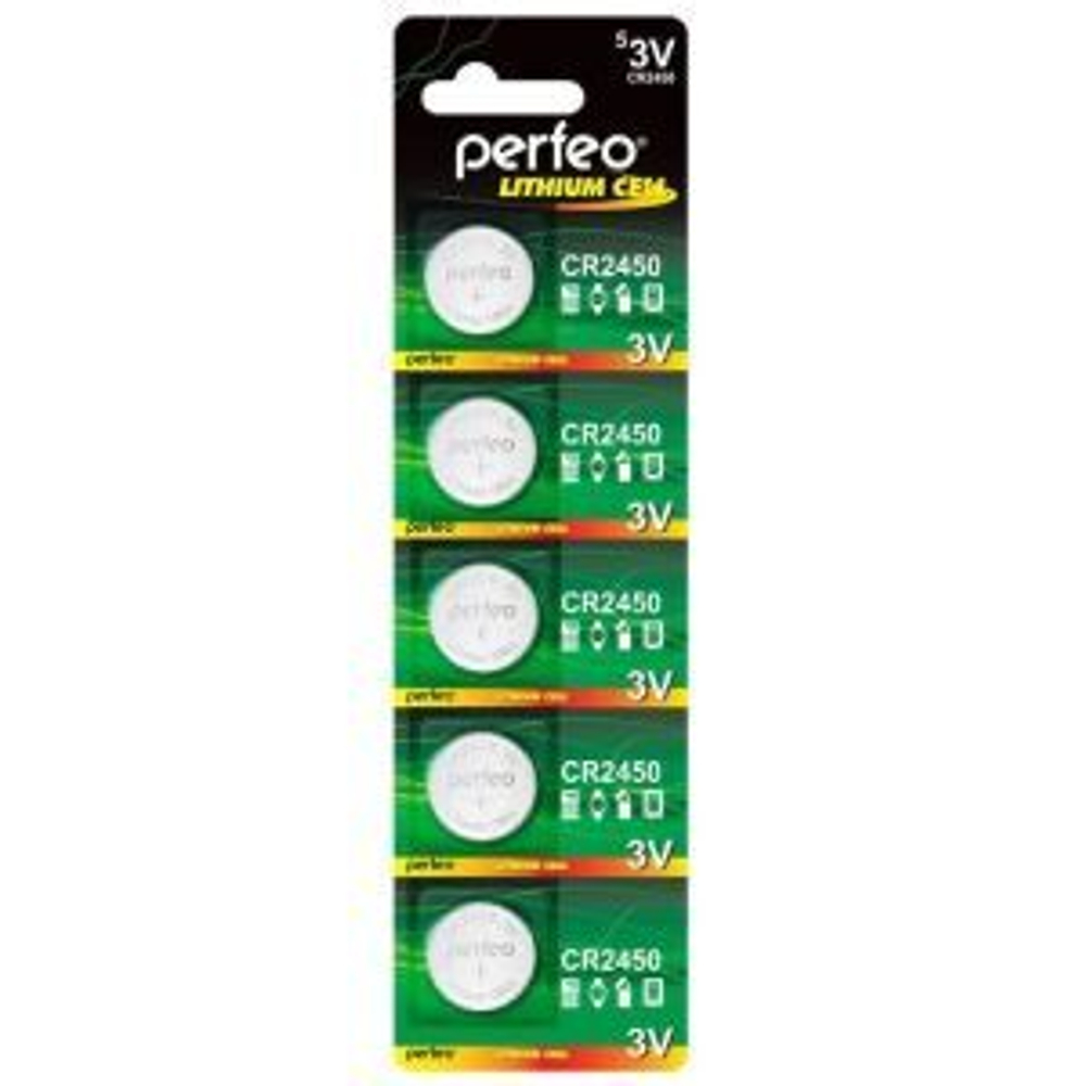 батарейка Perfeo CR2450-5BL Lithium