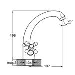 Смеситель для кухни 1/2 кер Glauf QMT4-C722 п\шпильку