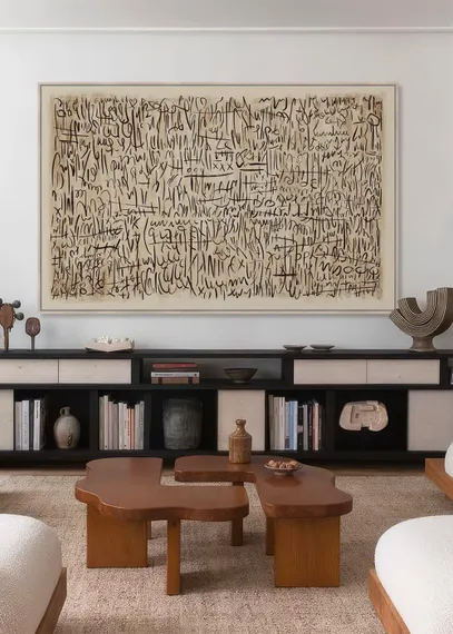 Постер Stillness 90х140 см, бежевый, коричневый