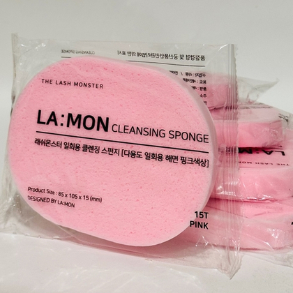 Спонж для умывания LA-MON cleansing sponge pink