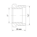 Футорка 1 1/2'' - 1'' нар/вн VRT® никель
