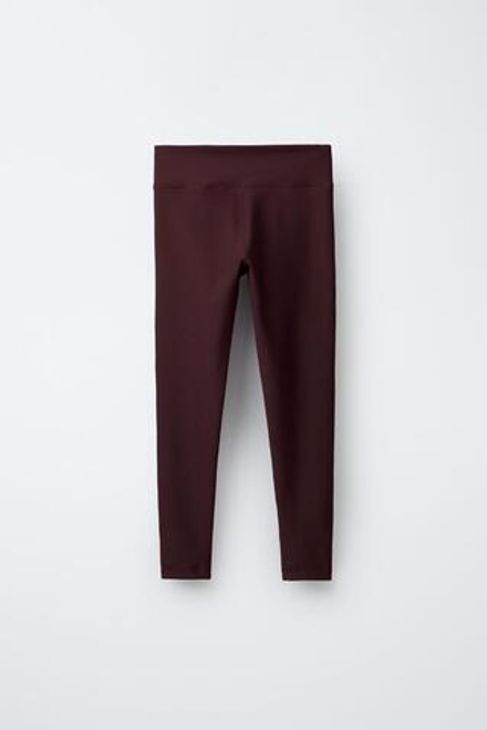 ZARA ЛЕГИНСЫ В РУБЧИК С ЛАМПАСАМИ, БУРГУНДИ