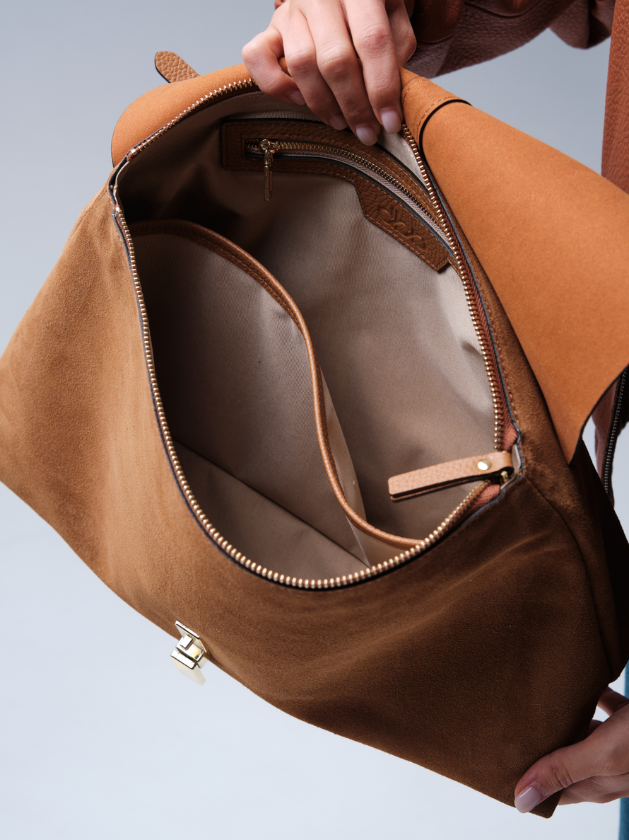 Замшевая сумка сэтчел Colette DBR 31349 светло-коричневый