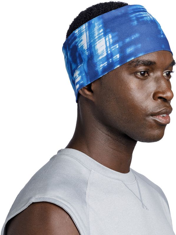 Широкая спортивная повязка на голову Buff Headband Wide CoolNet Attel Blue Фото 2