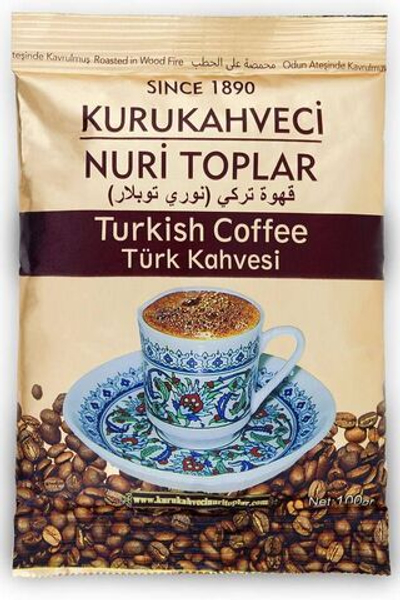 Кофе "KURUKAHVECI" молотый, обжаренный на дровах 100 гр/NURI TOPLAR. Турция
