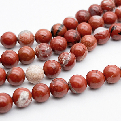 Яшма красная бусины, диаметр около 6,1-6,2 мм, цена за 30-31 шт (1/2 нити)