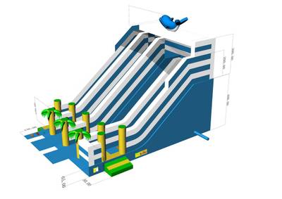 Надувной батут-горка «Волна - 2» 10*6,5*8 м. с 2-мя горками разных уровней