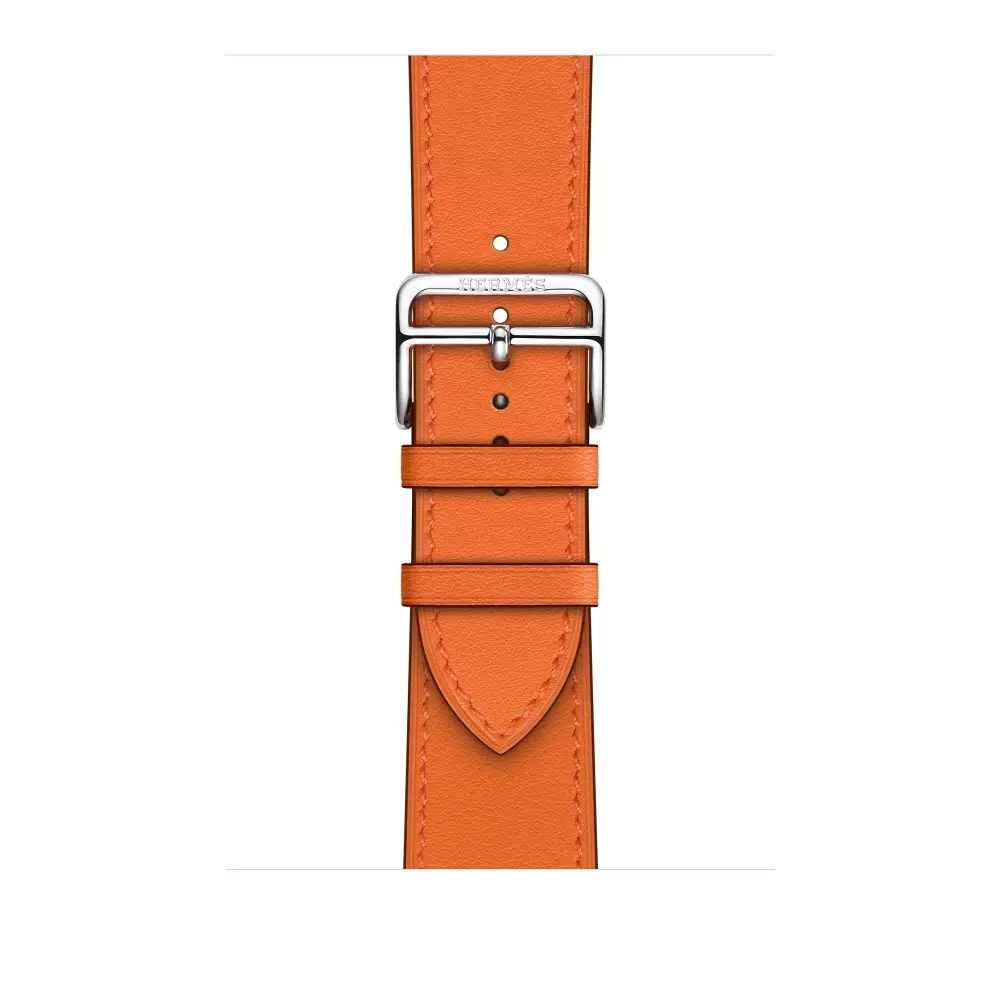 Apple Watch Series 8 Hermes 45mm, классический кожаный оранжевый ремешок