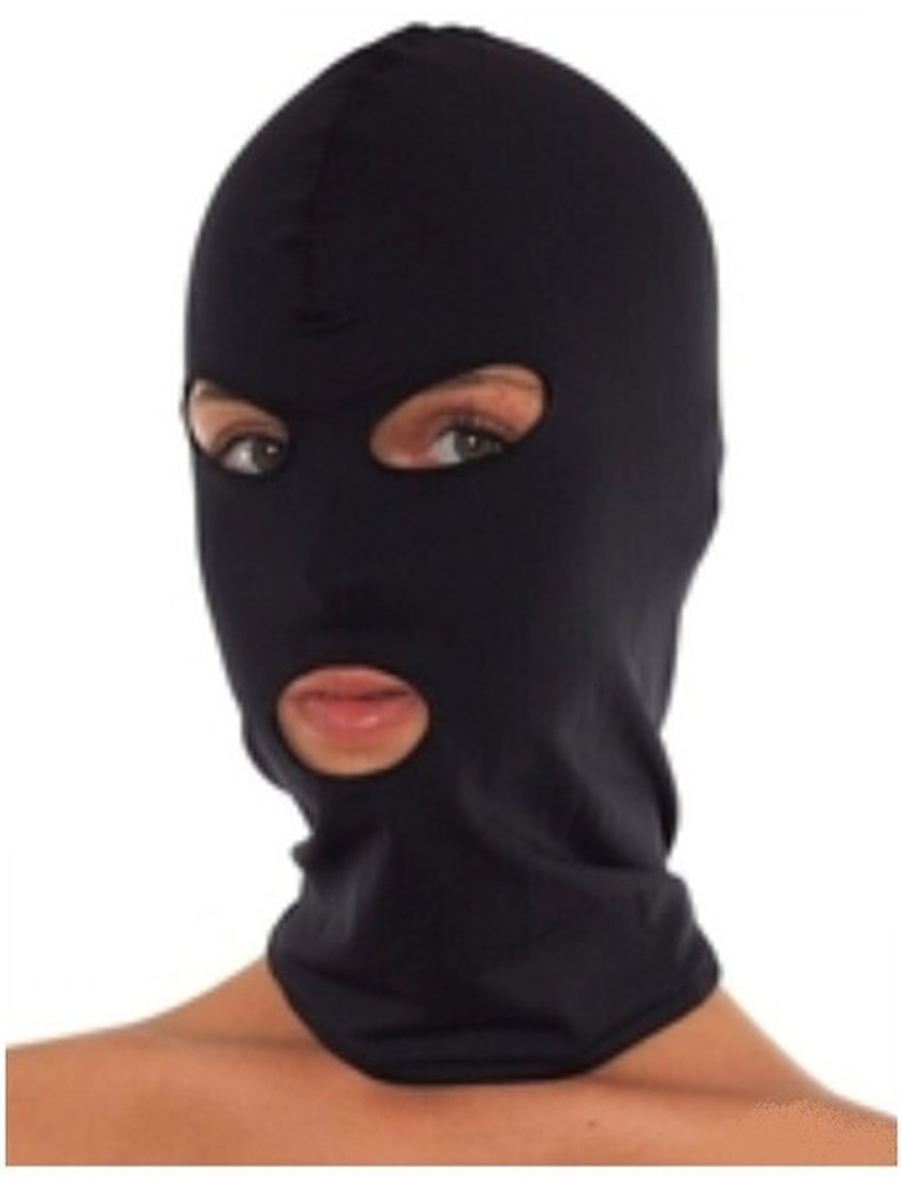 Маска "Бандитка" с прорезями для глаз и рта. (Цвет: черный)