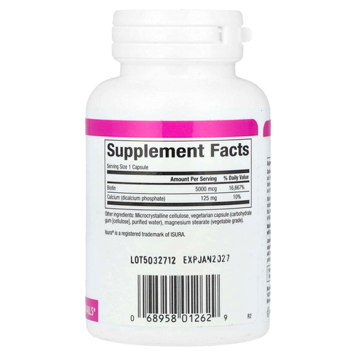 Natural Factors, Биотин, 5000 мкг, 60 вегетарианских капсул