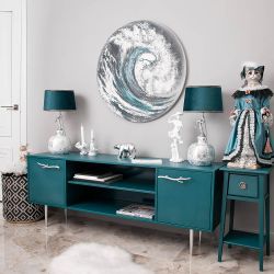 Тумба под ТВ Арт Колор matte 155см Стайл Сильвер Зеленый бирюзовый матовый