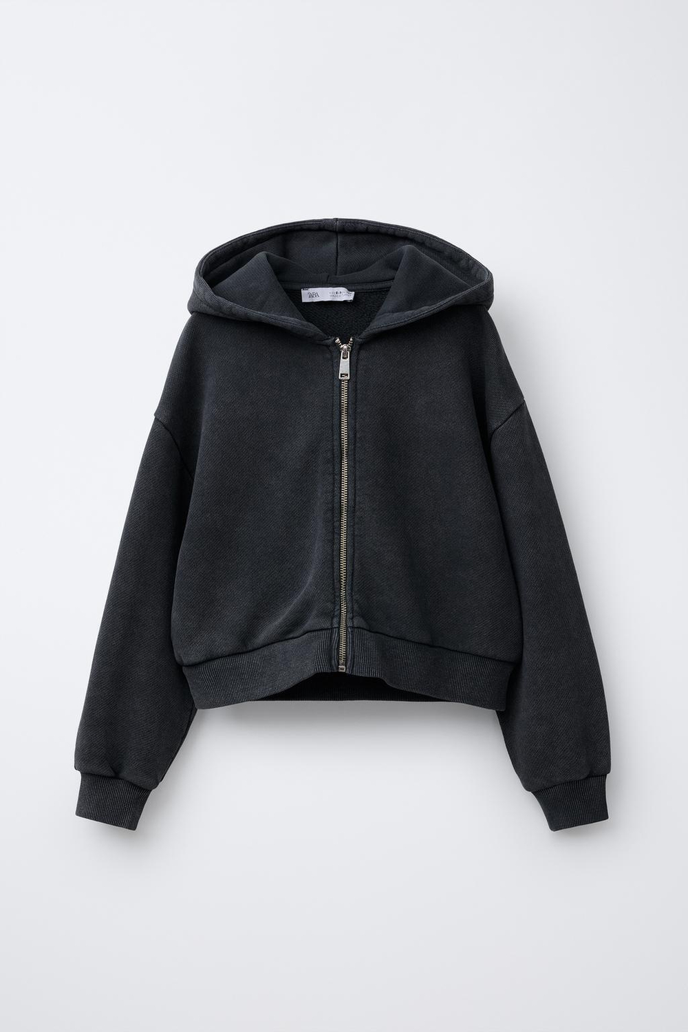 ZARA ТОЛСТОВКА GARMENT DYE, АНТРАЦИТОВО-СЕРЫЙ